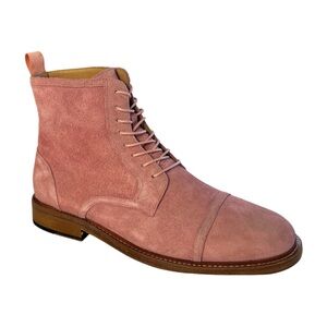 Men's Marc Nolan Lincoln Rose Pink Suede Boots Leather Soles